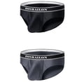 thumbnail image 1 of TANBOM Men's Bulge Enhancing Briefs Mesh Nylon Underwear Black/Gray XXL 2-Pack, 1 of 6