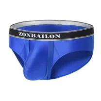 TANBOM Men's Bulge Enhancing Briefs Mesh Nylon Underwear Blue XXL 1-Pack
