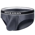 thumbnail image 1 of TANBOM Men's Bulge Enhancing Briefs Mesh Nylon Underwear Gray M 1-Pack, 1 of 6