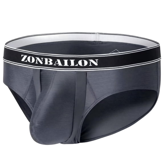 TANBOM Men's Bulge Enhancing Briefs Mesh Nylon Underwear Gray XL 1-Pack