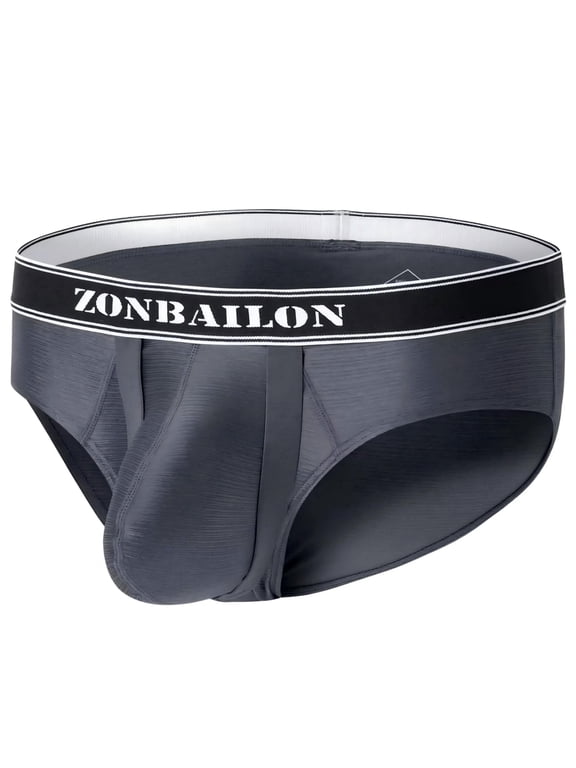 Men's Bulge Enhancing Briefs Mesh Nylon Underwear Gray XL 1-Pack
