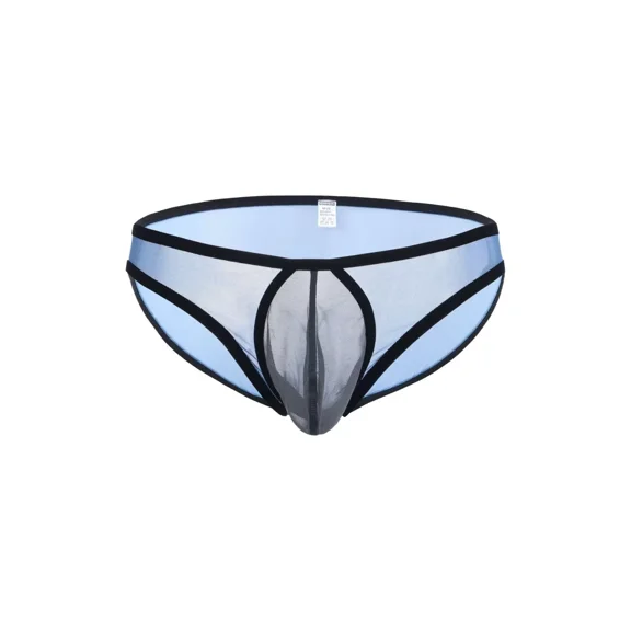 TANBOM Men's Bulge Enhancing Briefs Nylon Mesh Underwear Blue M 1-Pack