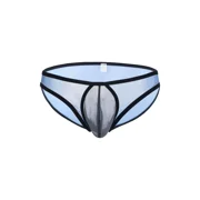 TANBOM Mens Bulge Enhancing Briefs Nylon Mesh Underwear Blue M 1-Pack