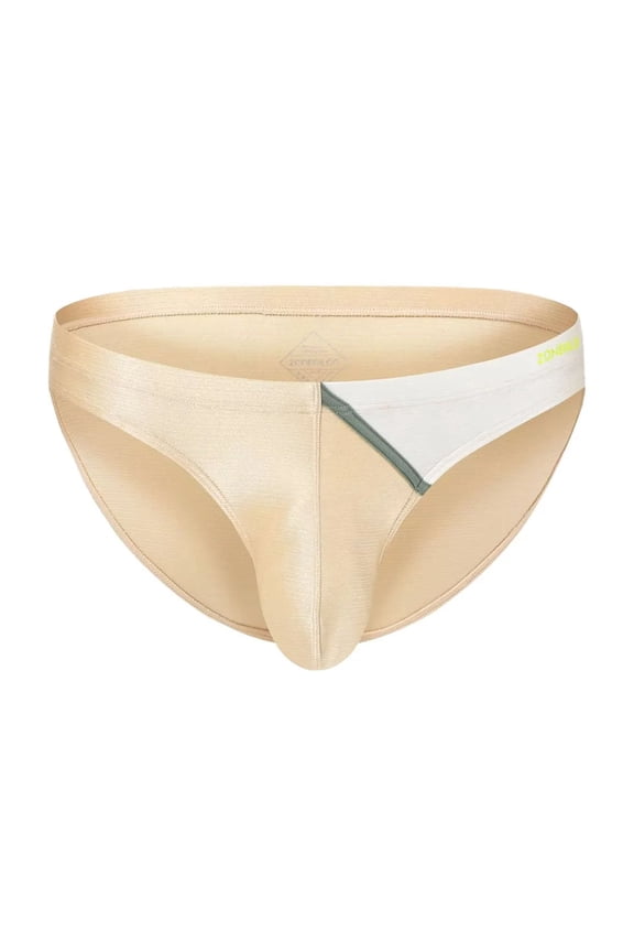 Men's Bulge Enhancing Briefs Nylon Underwear Apricot M 1-Pack