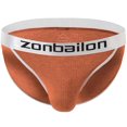 thumbnail image 1 of TANBOM Men's Low Rise Elastic Breathable Contoured Pouch Nylon Triangle Underwear, Brown, 1-Pack, M, 1 of 6