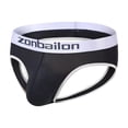 thumbnail image 1 of TANBOM Men's Triangle Nylon Contoured Pouch Underwear, Black, 1-Pack, XL, 1 of 6