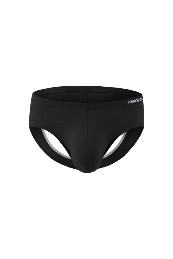 Men's Bulge Enhancing Triangle Thong Nylon Underwear Black XXXL 1-Pack