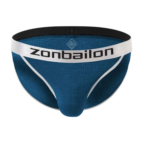 TANBOM Men's Bulge Enhancing Triangle Thong Nylon Underwear Blue XXL 1-Pack