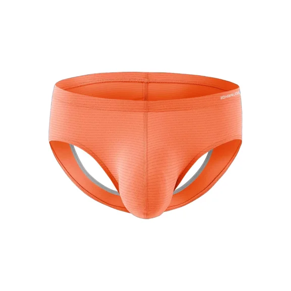 TANBOM Men's Bulge Enhancing Triangle Thong Nylon Underwear Orange XXXL 1-Pack