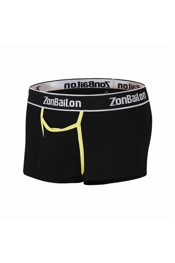 Men's Underwear Boxer Brief Bamboo Viscose Comfortable Underpants 1 pack (Black, Regular M)