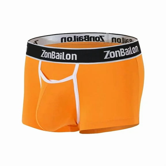 TANBOM Men's Underwear Boxer Brief Bamboo Viscose Comfortable Underpants 1 pack (Orange, Regular M)