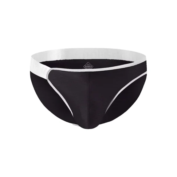 TANBOM Men's Comfortable Triangle Thong Nylon Underwear Black L 1-Pack