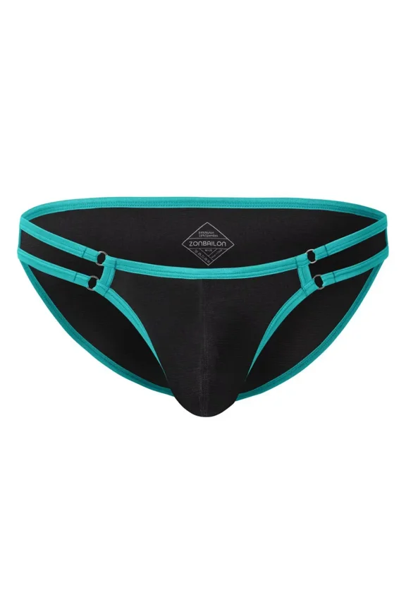 Men's Comfortable Triangle Thong Nylon Underwear Black XXL 1-Pack
