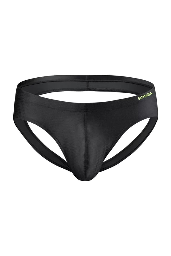 Men's Comfortable Triangle Thong Nylon Underwear Black XXL 1-Pack