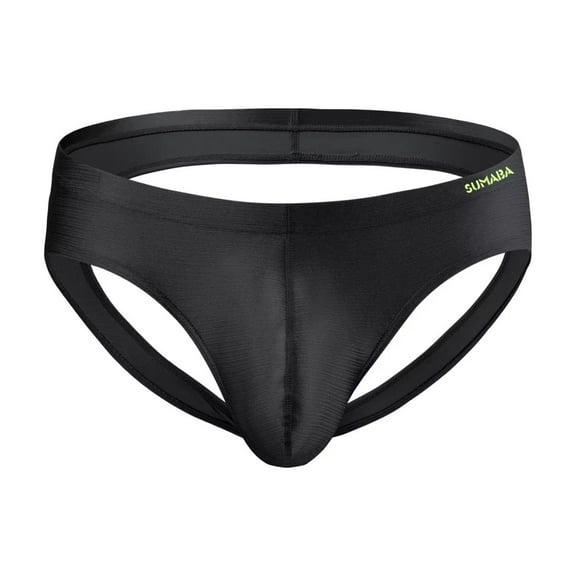 TANBOM Men's Comfortable Triangle Thong Nylon Underwear Black XXXL 1-Pack