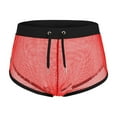 thumbnail image 1 of TANBOM Men's Drawstring Boxer Briefs Mesh Polyester Underwear Red XL 1-Pack, 1 of 1