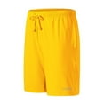 thumbnail image 1 of TANBOM Men's Fashion Polyester Five Sports Shorts Lightweight Breathable Adjustable Drawstring Yellow XL, 1 of 1