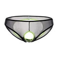 thumbnail image 1 of TANBOM Men's Holes Briefs Mesh Nylon Triangle Underwear Black XL 1-Pack, 1 of 6