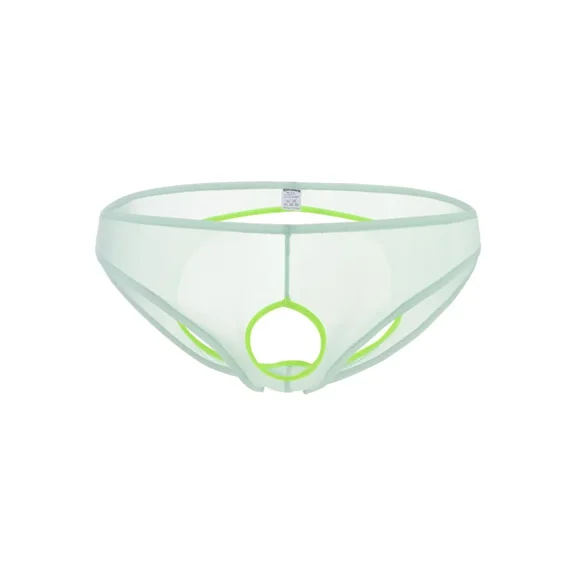 TANBOM Men's Holes Briefs Mesh Nylon Triangle Underwear Green XL 1-Pack