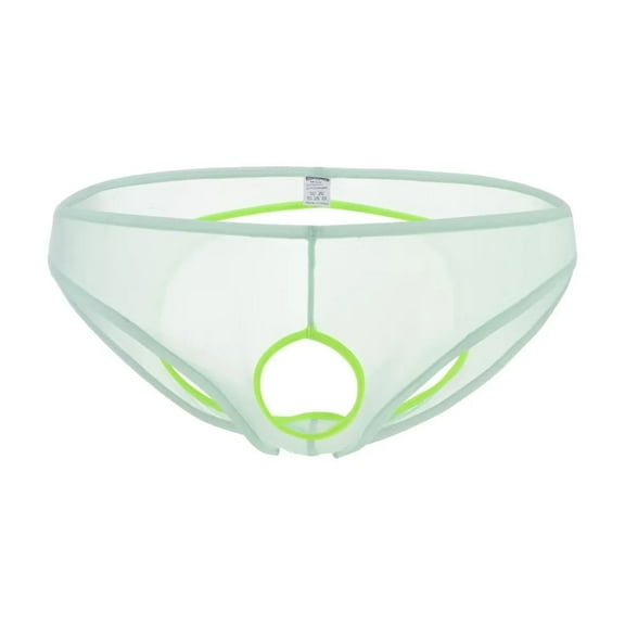 TANBOM Men's Holes Briefs Mesh Nylon Triangle Underwear Green XXXL 1-Pack