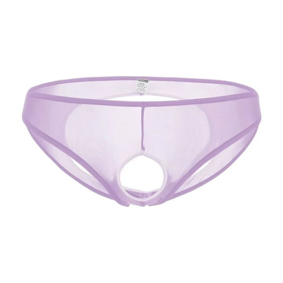 TANBOM Men's Holes Briefs Mesh Nylon Triangle Underwear Purple XXXL 1-Pack