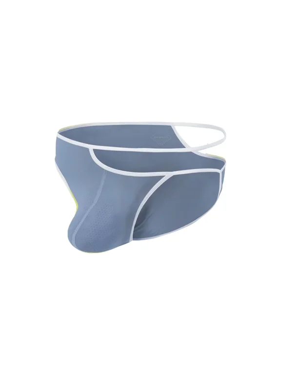 Men's Hollow-Out Triangle Briefs Nylon Underwear Gray L 1-Pack