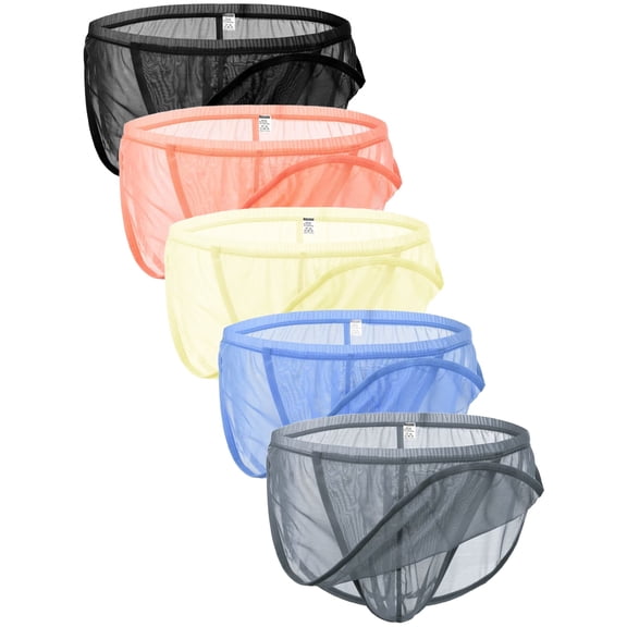 TANBOM Men's Lightweight Nylon Mesh Underwear Assorted L 5-pack