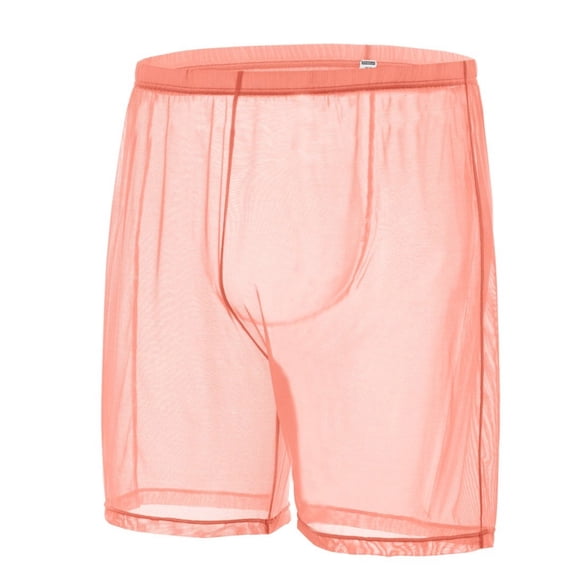 TANBOM Men's Lightweight Soft Nylon Mesh Casual Shorts, Orange, 1-Pack, M