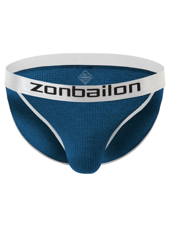 Men's Low Rise Elastic Breathable Nylon Triangle Brief Underwear, Blue, 1-Pack, 2XL