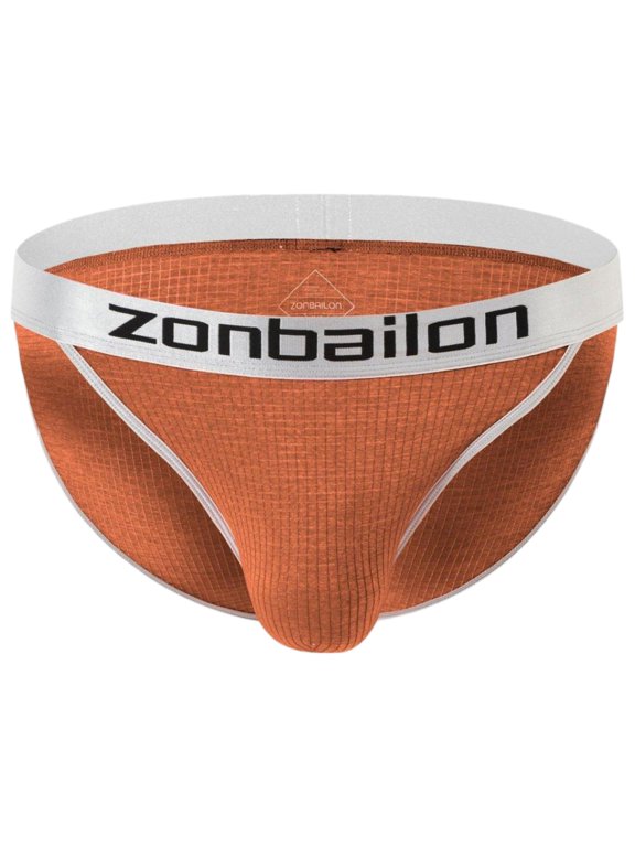 Men's Low Rise Elastic Breathable Nylon Triangle Brief Underwear, Brown, 1-Pack, XL
