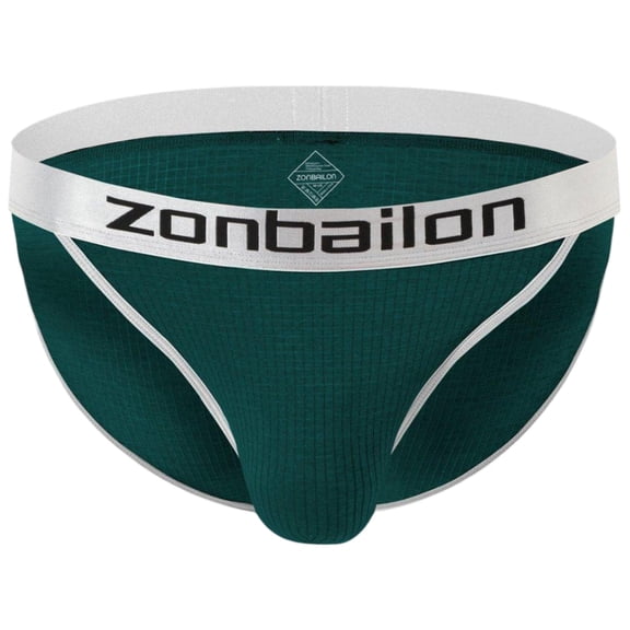 TANBOM Men's Low Rise Elastic Breathable Nylon Triangle Brief Underwear, Green, 1-Pack, M