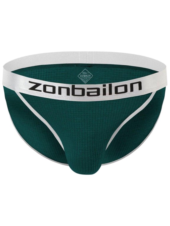Men's Low Rise Elastic Breathable Nylon Triangle Brief Underwear, Green, 1-Pack, XL