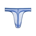 thumbnail image 1 of TANBOM Men's Mesh Lightweight Breathable Minimal Coverage Thong Underwear, Blue, 1-Pack, L, 1 of 9