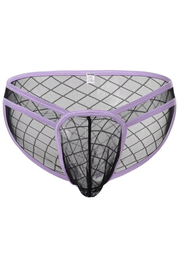 Men's Mesh Triangle Nylon Underwear - Breathable & Lightweight Black M 1-Pack