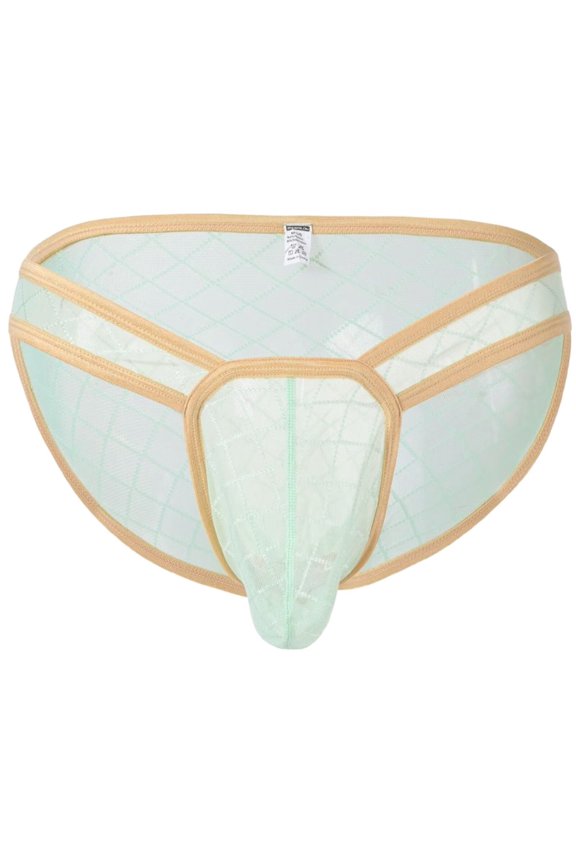 Men's Mesh Triangle Nylon Underwear - Breathable & Lightweight Green L 1-Pack