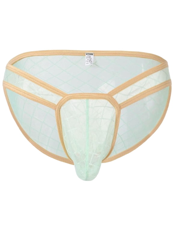 Men's Mesh Triangle Nylon Underwear - Breathable & Lightweight Green M 1-Pack