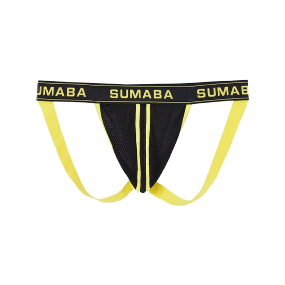 TANBOM Men's Minimal Coverage Nylon Underwear, Tagless Contoured Pouch,Yellow,1-Pack,Size M