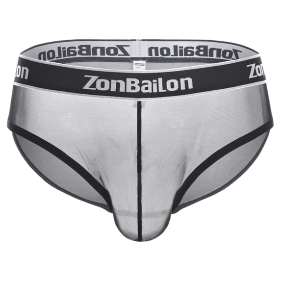 TANBOM Men's Nylon Mesh Low Rise Breathable Brief Underwear, Black, 1-Pack, M