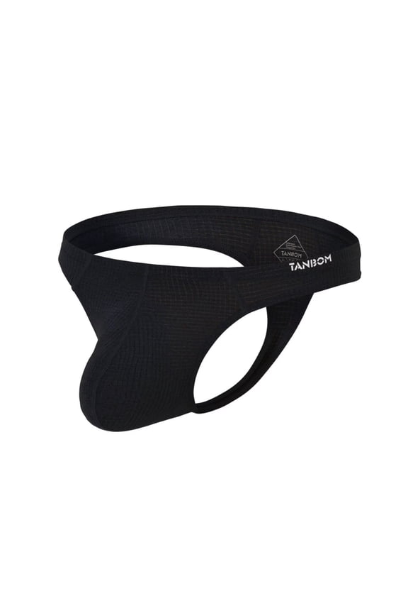 Men's Nylon Sexy G-String Thong Underwear Bulge Pouch Comfortable Breathable Tagless Black XXL