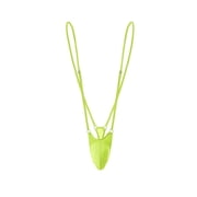 TANBOM Mens Nylon Sexy Thong with Adjustable Elastic Suspender Personality Soft Fluorescent Green M