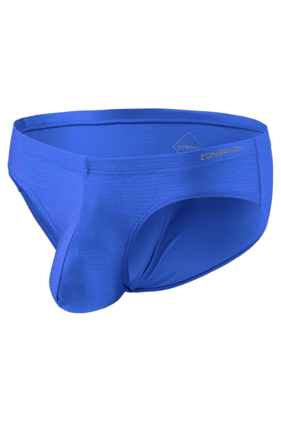 Men's Nylon Stretch Breathable Tagless Pouch Briefs Underwear, Blue, 1-Pack, 3XL