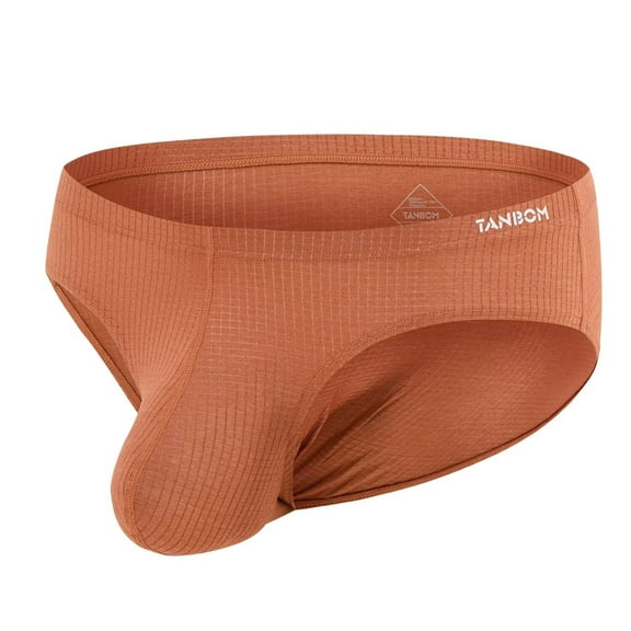 TANBOM Men's Nylon Tagless Triangle Underwear Comfort Deaign Latte M