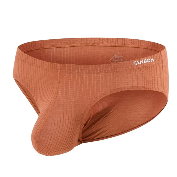 TANBOM Men's Nylon Tagless Triangle Underwear Comfort Deaign Latte XL