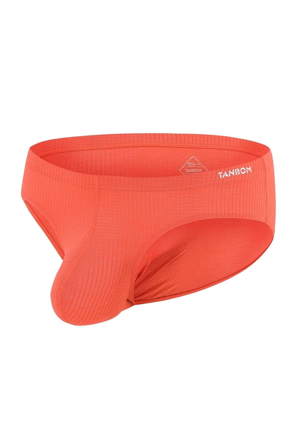Men's Nylon Tagless Triangle Underwear Comfort Deaign Orange XXL