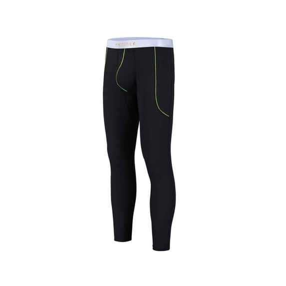 TANBOM Men's Nylon Thermal Pants Big Pouch Stylish Design Comfort Warmth Elasticity Breathability Black 2XL