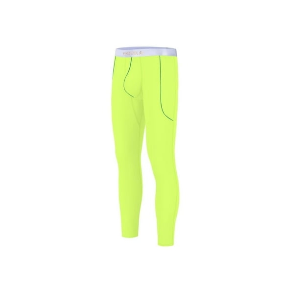 TANBOM Men's Nylon Thermal Pants Big Pouch Stylish Design Comfort Warmth Elasticity Breathability Fluorescent Green L