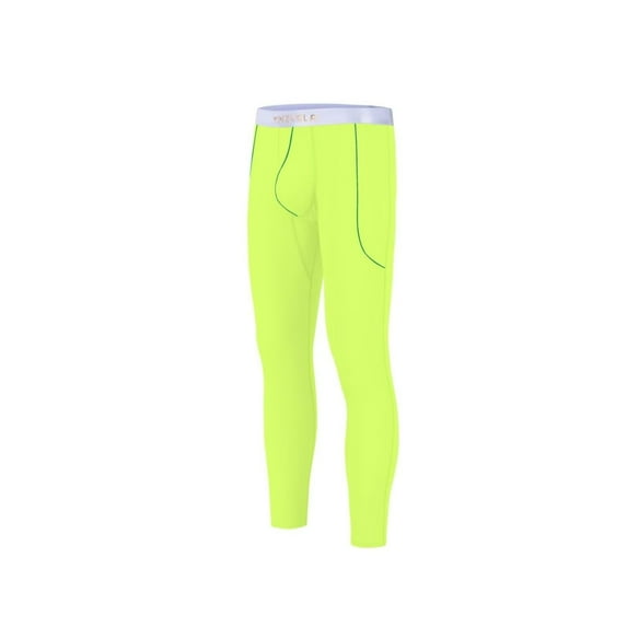 TANBOM Men's Nylon Thermal Pants Big Pouch Stylish Design Comfort Warmth Elasticity Breathability Fluorescent Green XL
