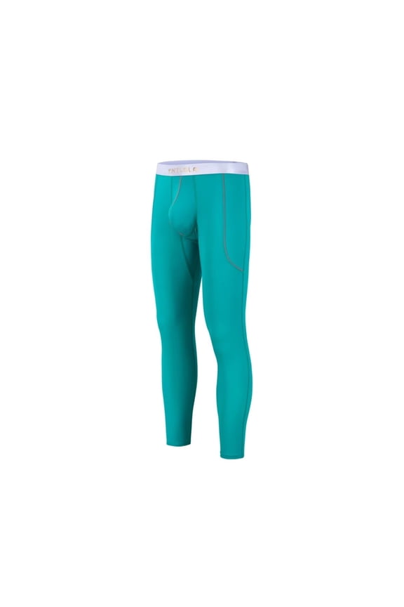 Men's Nylon Thermal Pants Big Pouch Stylish Design Comfort Warmth Elasticity Breathability Green M