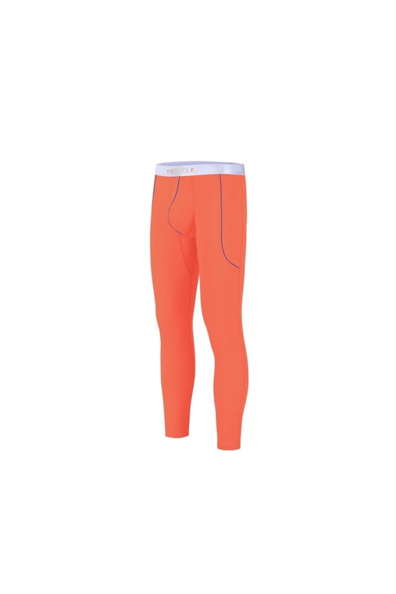 Men's Nylon Thermal Pants Big Pouch Stylish Design Comfort Warmth Elasticity Breathability Orange XL