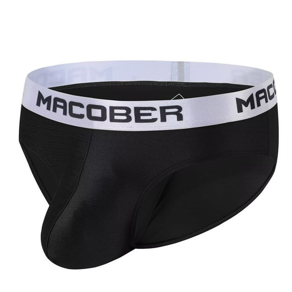 TANBOM Men's Nylon Triangle Underwear Breathable Tagless Design Comfortable Black M